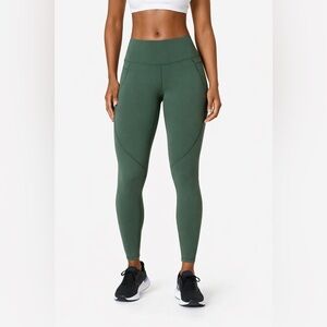 Sweaty Betty Power 7/8 Leggings Trek Green SB5400 Size 4 Sculpting Athletic Work